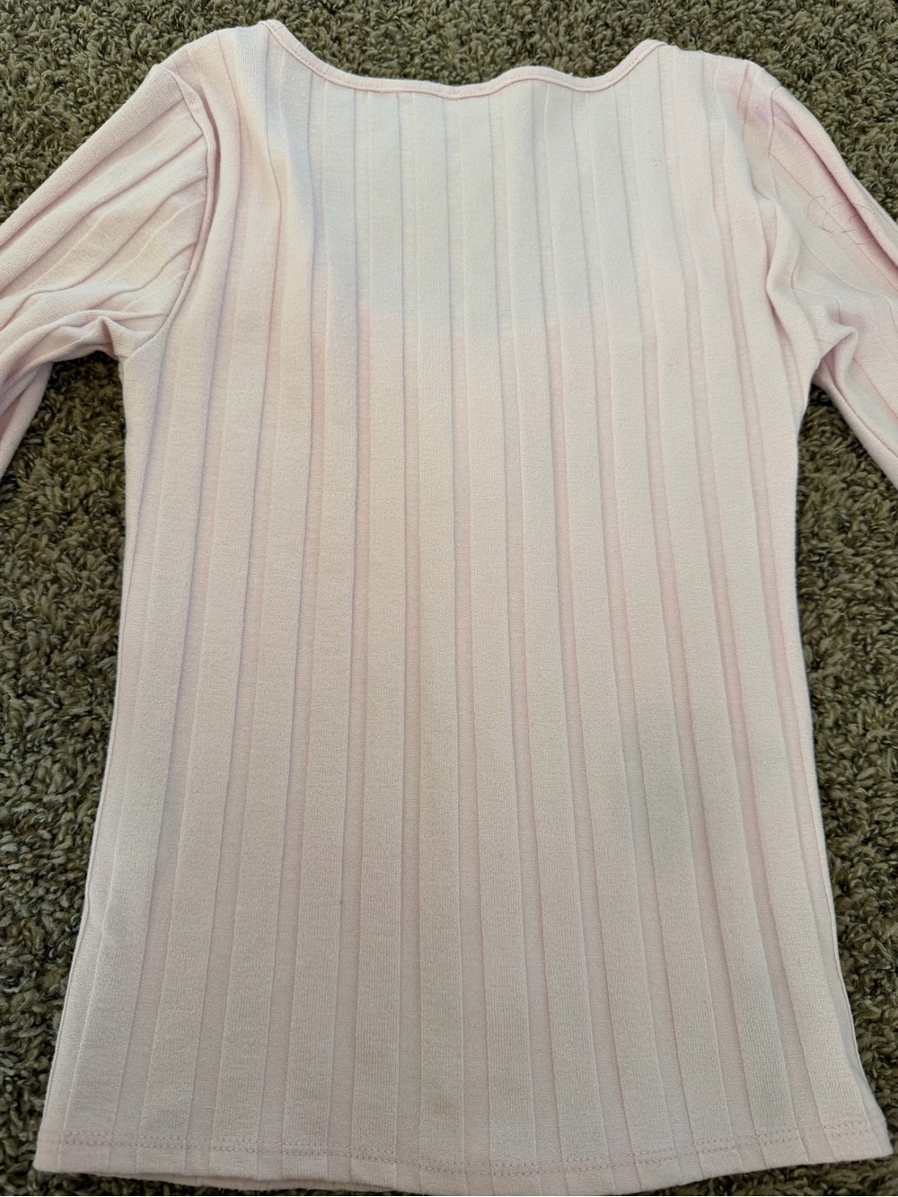 Free People Ribbed Square-Neck Button Front Top - Light Pink - Picture 6 of 11